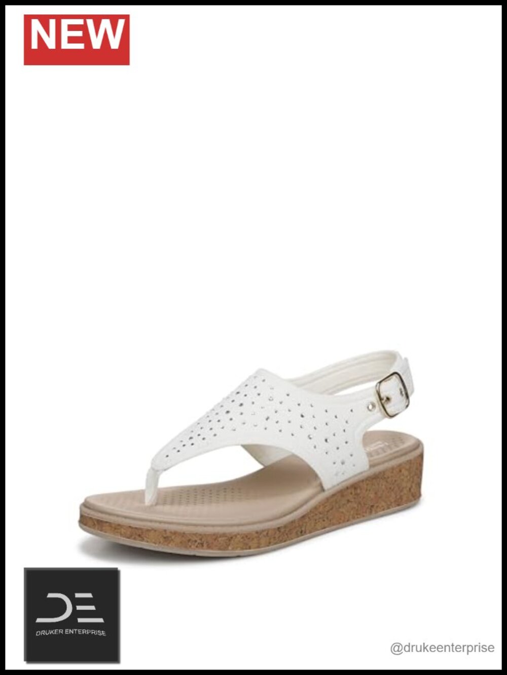 LifeStride Women's Beachy Bright Thong Wedge Sandals w/ Rhinestone Accents